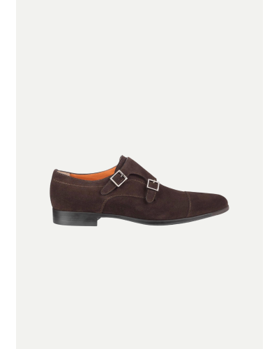 Santoni - Suède double buckle - Brown