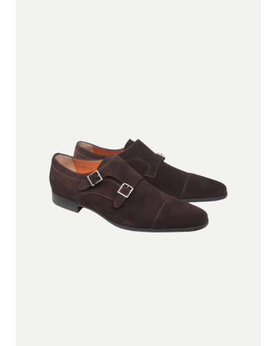 Santoni - Suède double buckle - Brown
