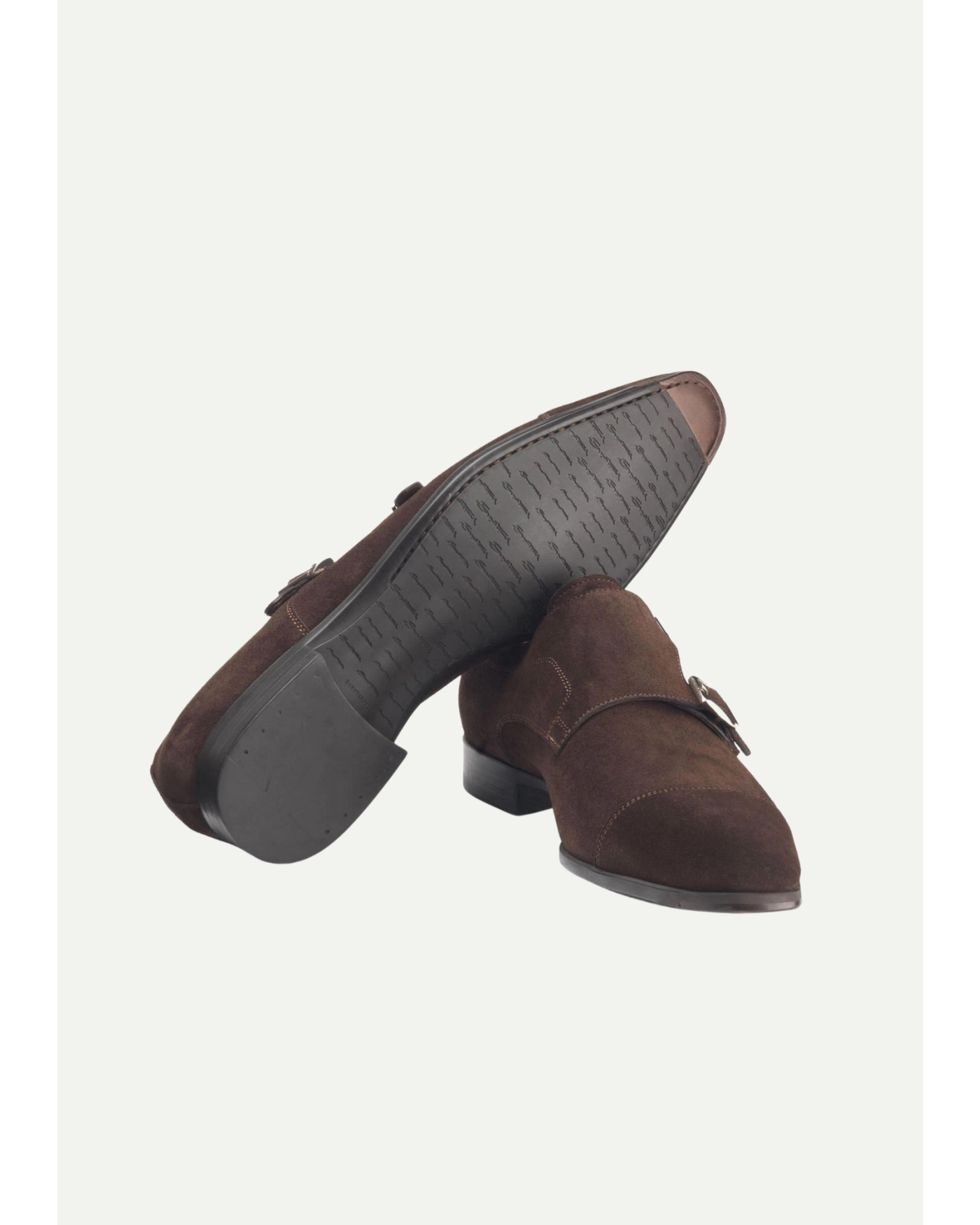 Santoni - Suède double buckle - Brown