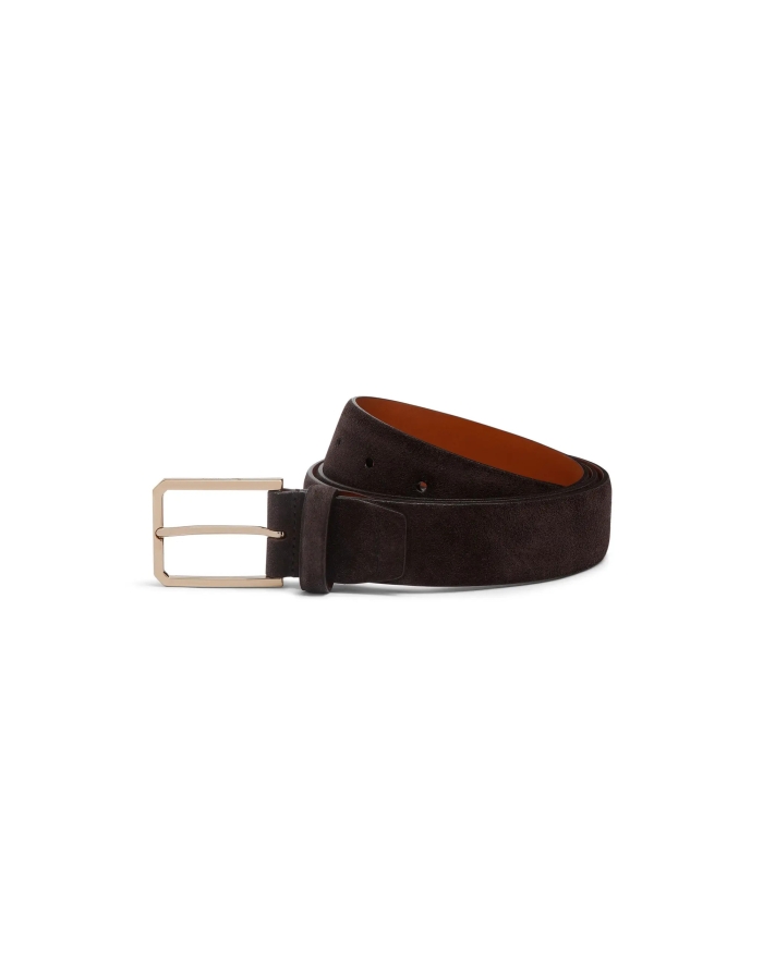 SANTONI Santoni - Suède adjustable belt - D.brown