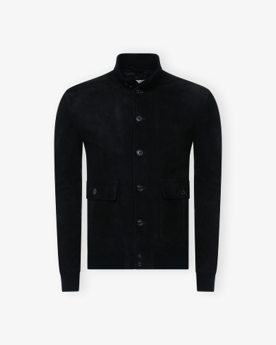 Valstarino - Unlined suede jacket - Navy