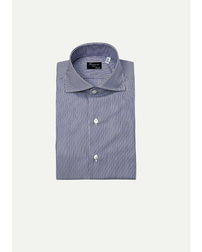 FINAMORE Finamore - Napoli traveller shirt - Stripes navy