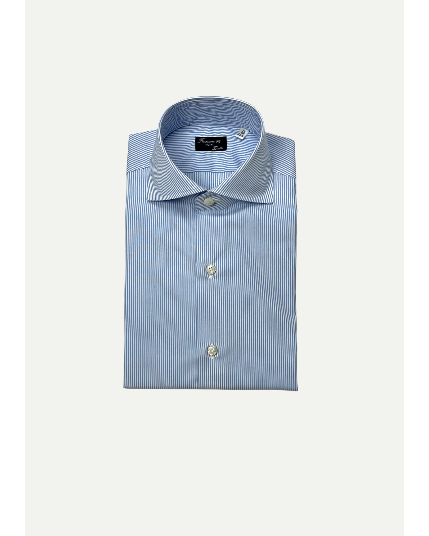 Finamore - Napoli traveller shirt - Stripes light blue
