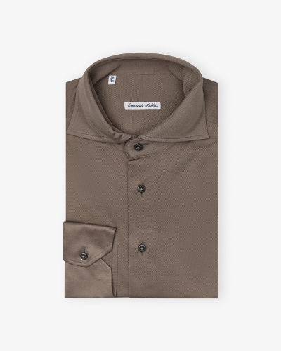 Emanele Maffeis - shirt stretch pique - Taupe