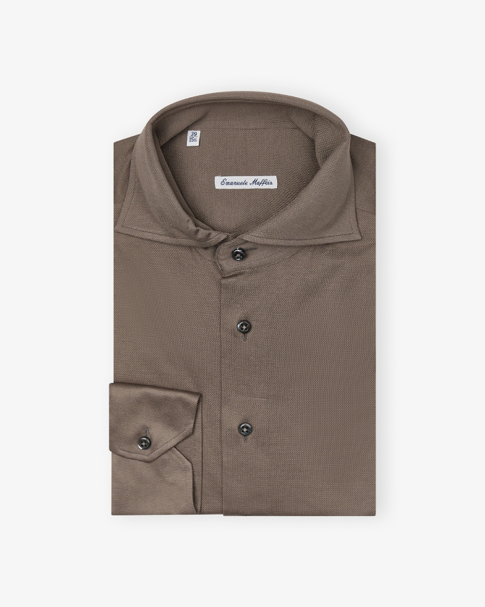 EMANUELE MAFFEIS Emanele Maffeis - shirt stretch pique - Taupe 134449032