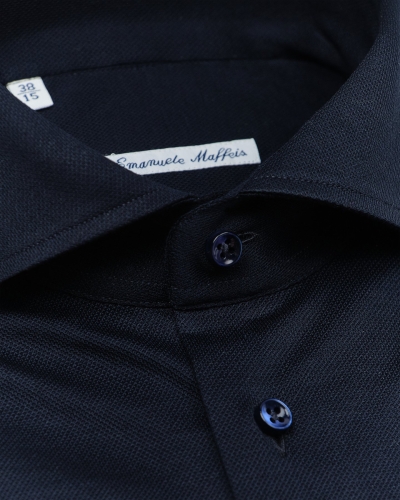Emanuele Maffeis - Shirt stretch pique - Navy