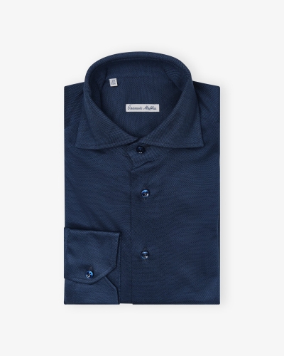 Emanuele Maffeis - Shirt stretch pique - Midnight blue