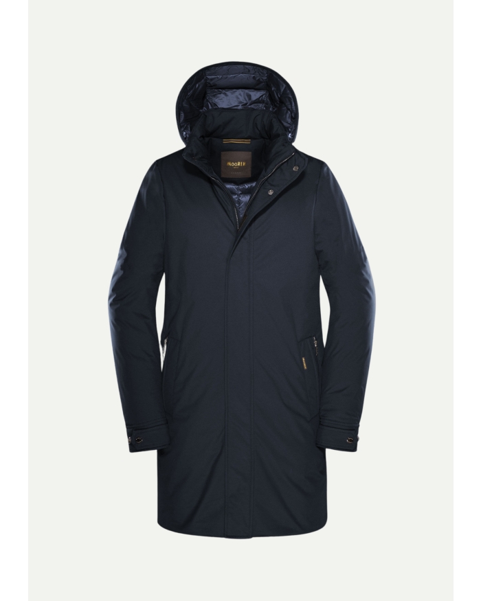 MOORER MooRER - Padded coat with detachable hood - Navy