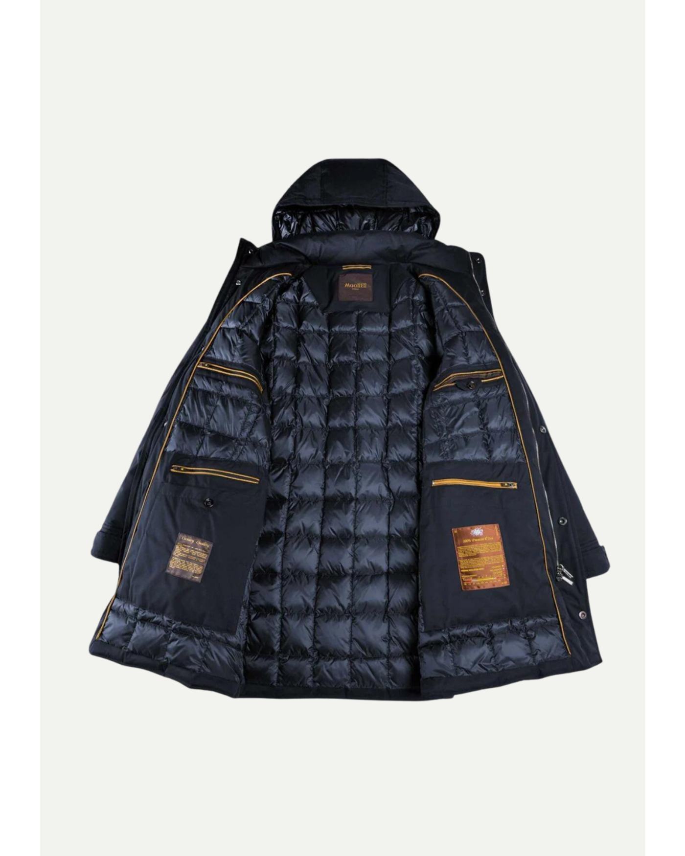 MooRER - Padded coat with detachable hood - Navy