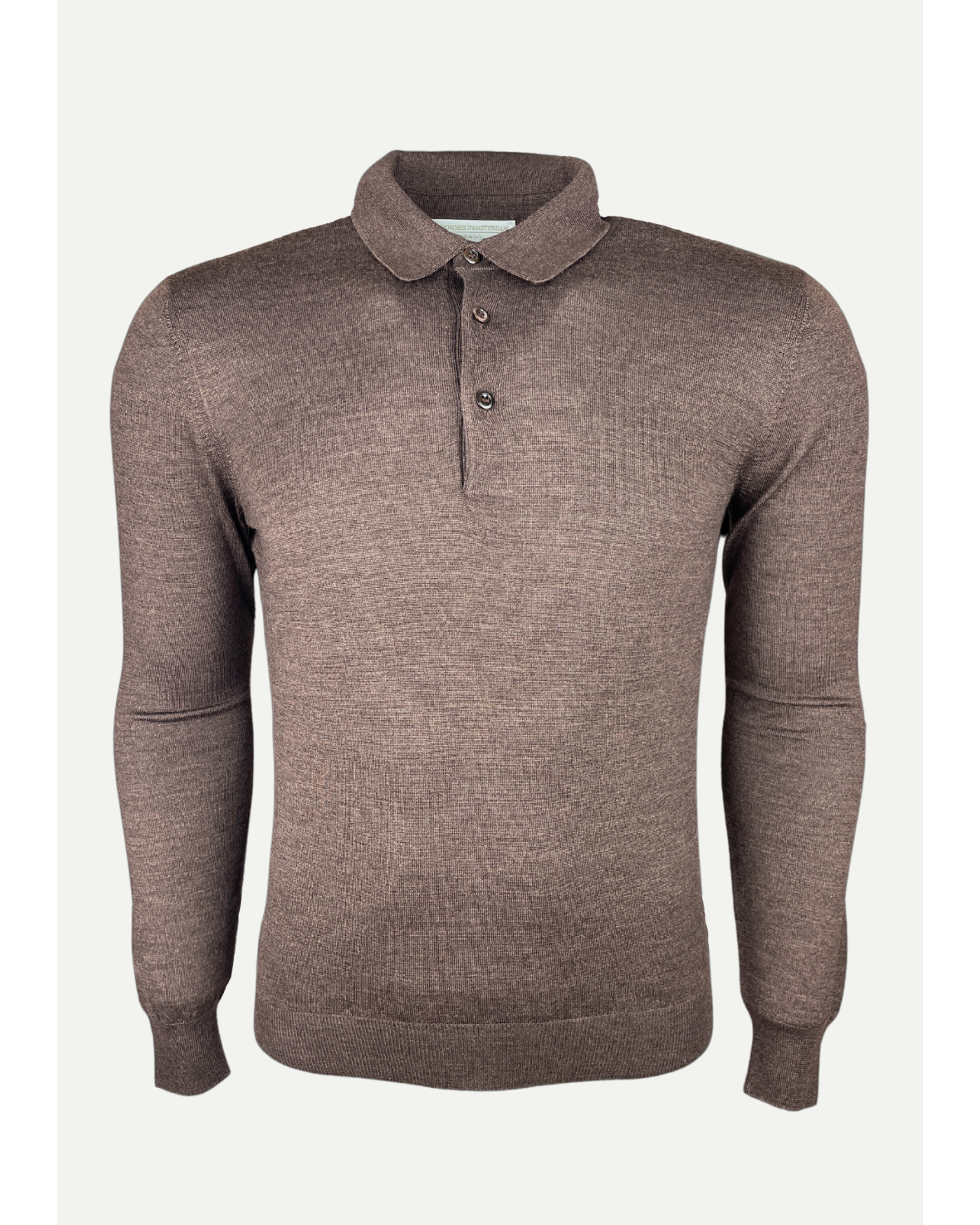 LHDA - Polo long sleeve silk - Dark brown