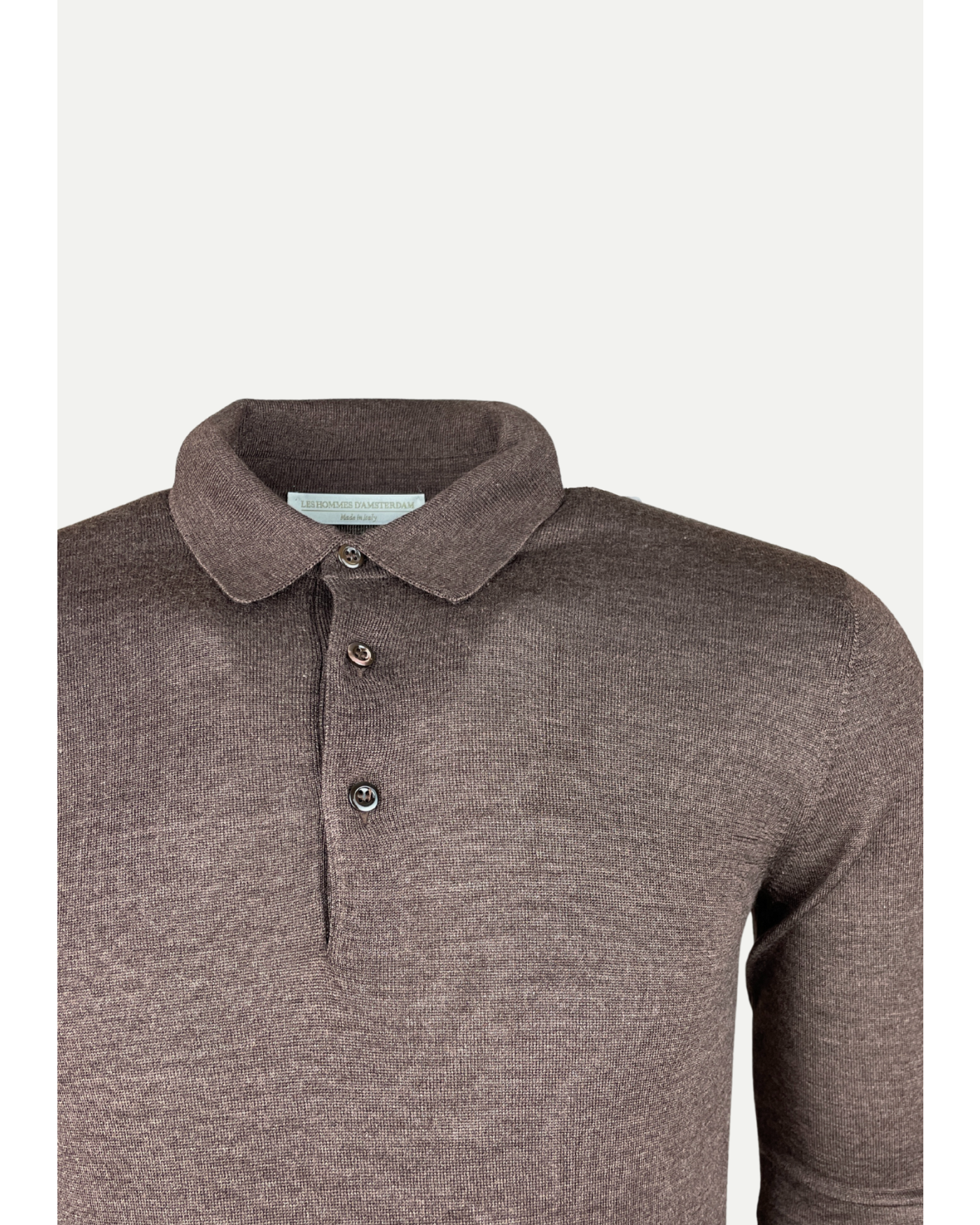 LHDA - Polo long sleeve silk - Dark brown