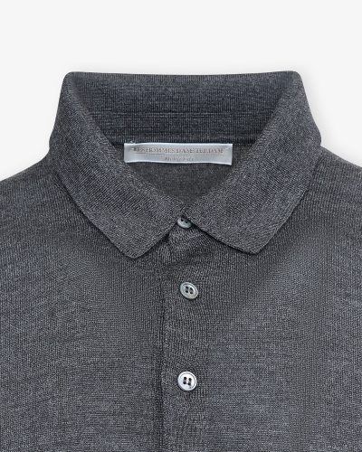 LHDA - Polo long sleeve - Wool silk - Grey