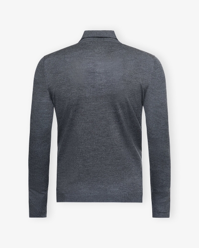 LHDA - Polo long sleeve - Wool silk - Grey