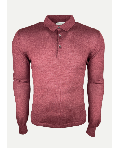 LHDA - Polo long sleeve - Silk - Bordeaux