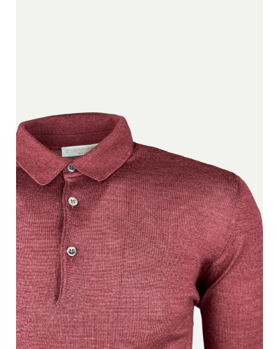 LHDA - Polo long sleeve - Silk - Bordeaux