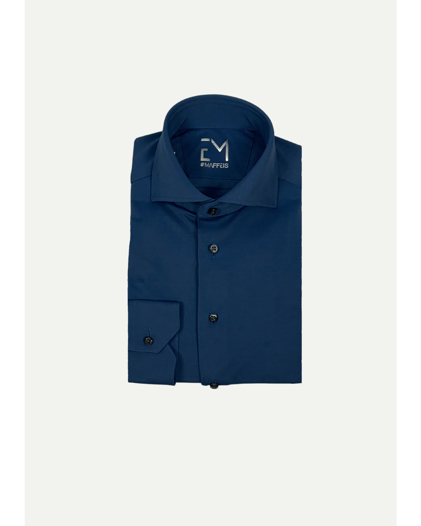 Emanuele Maffeis - Shirt regular fit pique extra stretch - Blue