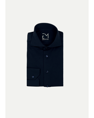 Emanuele Maffeis - Shirt regular fit pique extra stretch - Navy