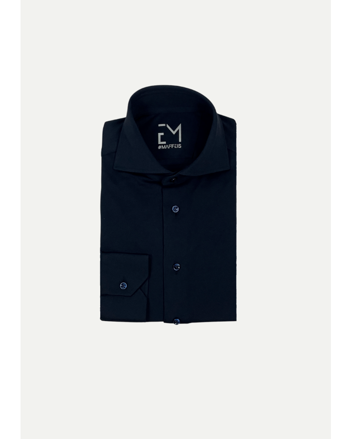 EMANUELE MAFFEIS Emanuele Maffeis - Shirt regular fit pique extra stretch - Navy