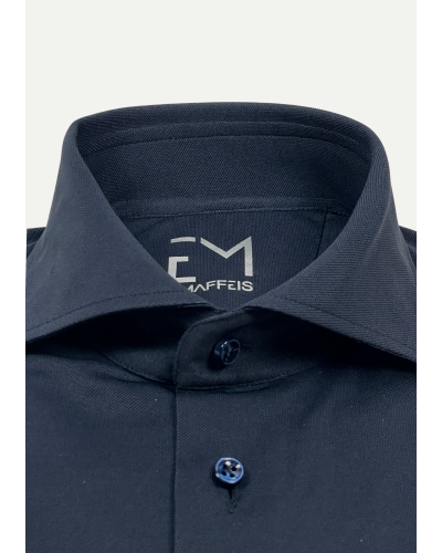 Emanuele Maffeis - Shirt regular fit pique extra stretch - Navy