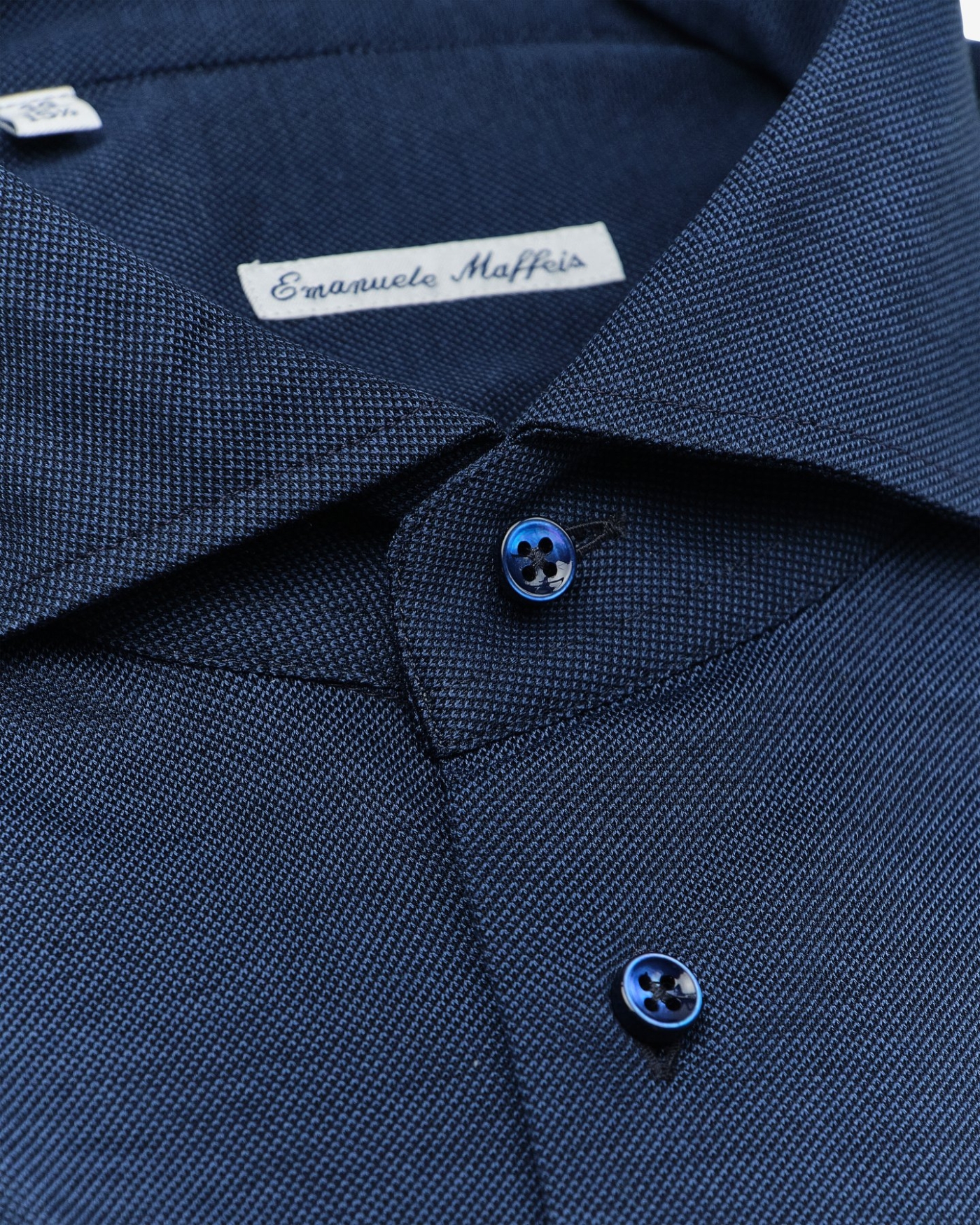Emanuele Maffeis - Shirt stretch pique extra armlength - Midnight blue
