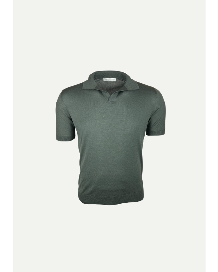 LES HOMMES D'AMSTERDAM LHDA - Polo short sleeve silk - Green