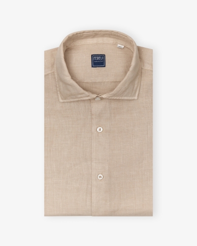 Fedeli - Shirt Nick linen - Taupe
