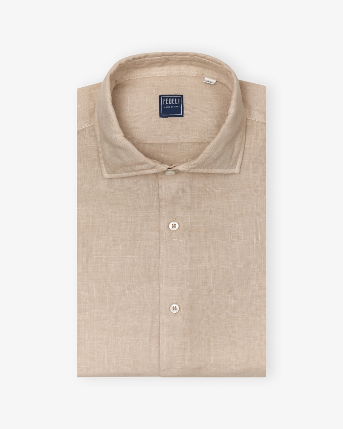 FEDELI Fedeli - Shirt Nick linen - Taupe