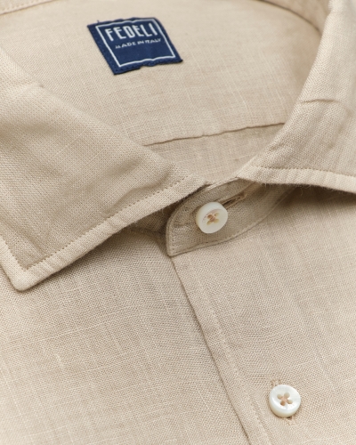 Fedeli - Shirt Nick linen - Taupe