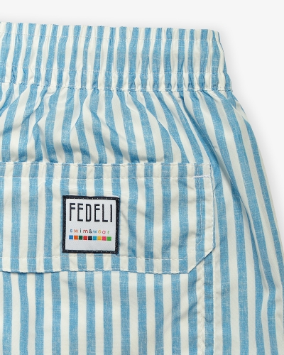 Swimtrunk Madeira Airstop stripes - L.blue