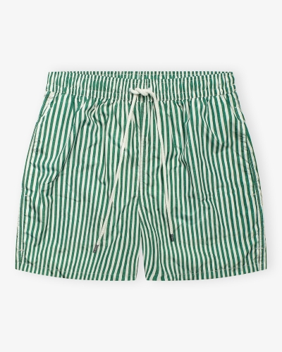 Swimtrunk Madeira Airstop stripes - Green/white