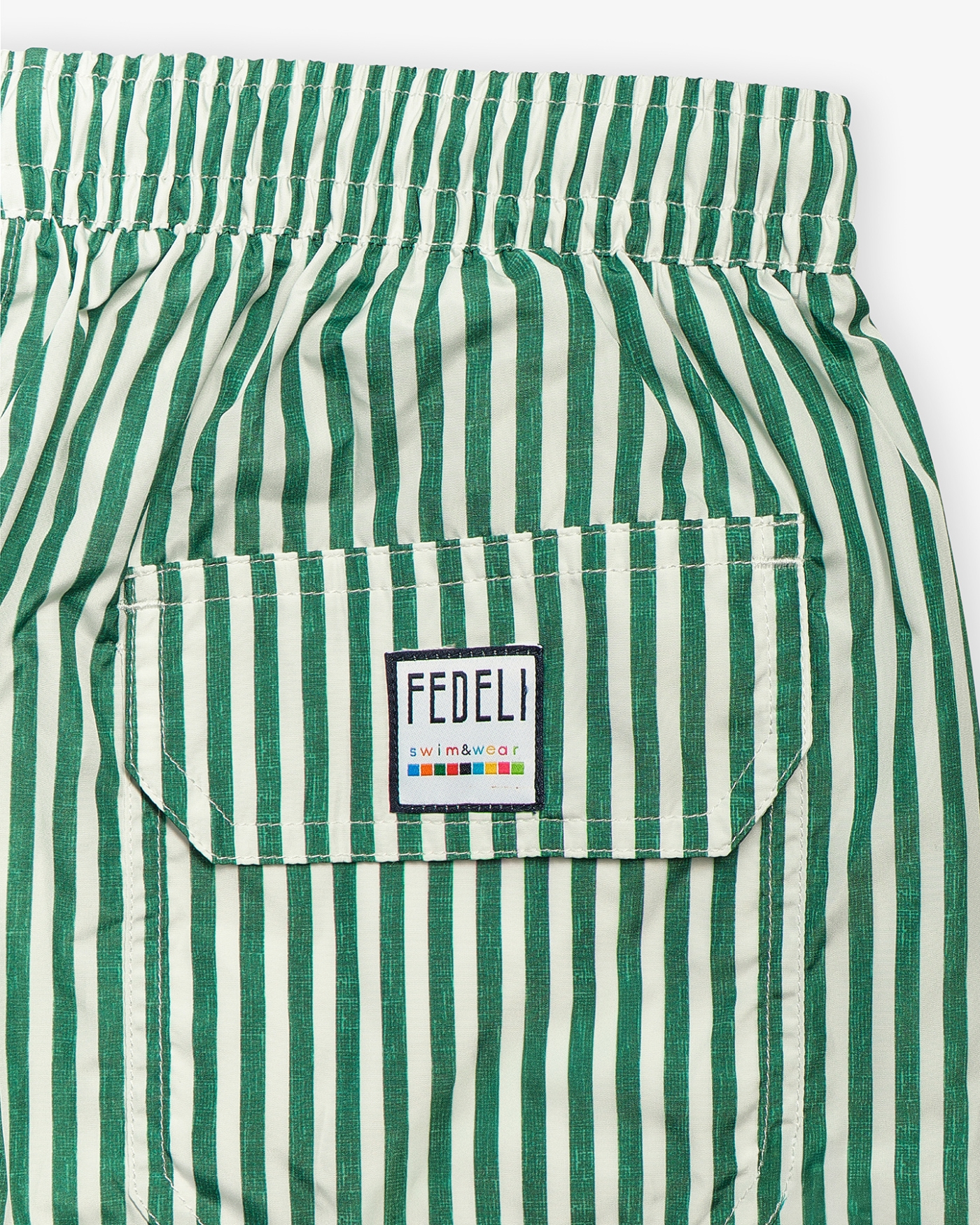 Swimtrunk Madeira Airstop stripes - Green/white