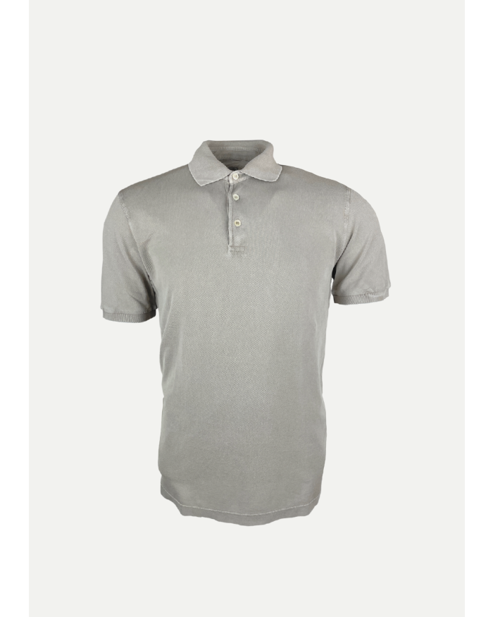FEDELI Fedeli - Polo light pique - Wind MM - short sleeve - Taupe