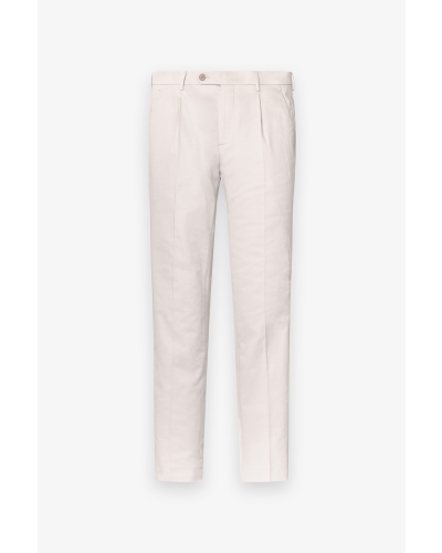 Berwich - Slim fit trouser cotton stretch one pleat - Ice