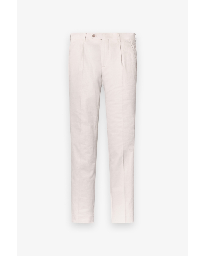 BERWICH Berwich - Slim fit trouser cotton stretch one pleat - Ice