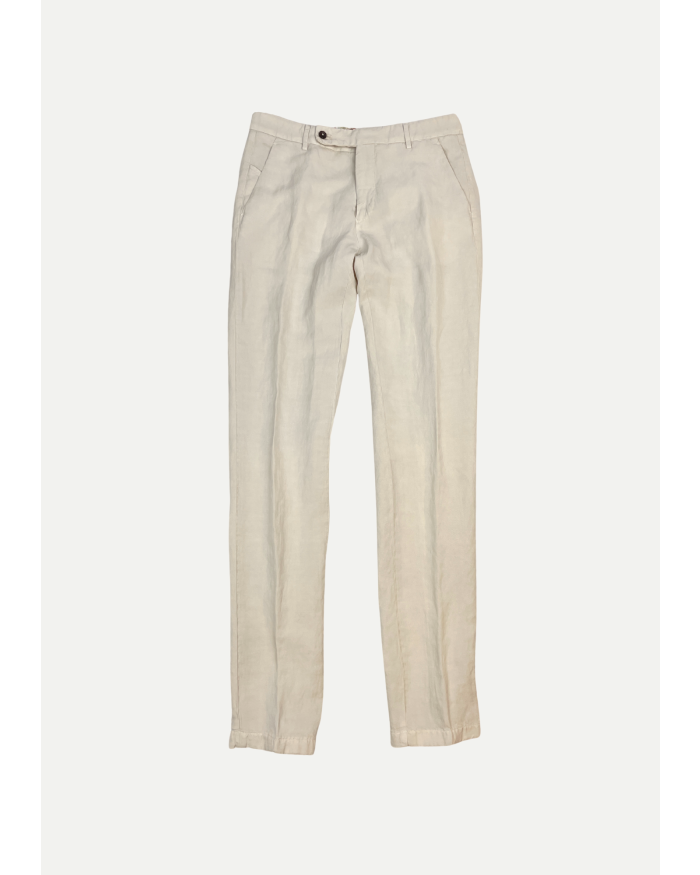 BERWICH Berwich - Slim fit trouser linen - Sand