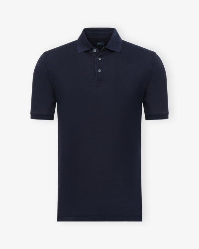 Fedeli - Polo short sleeve light pique - Navy