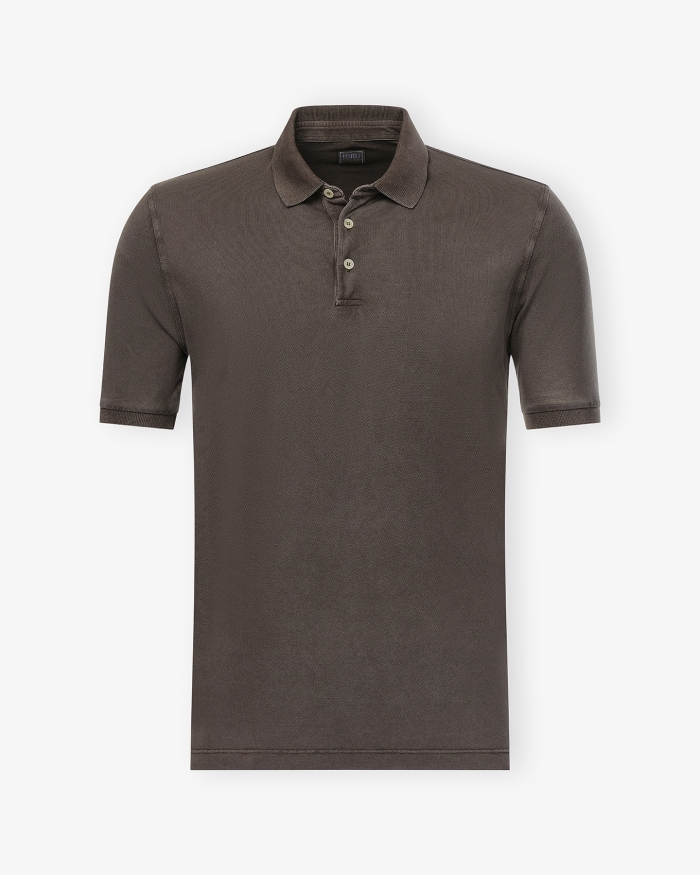 FEDELI Fedeli - Polo WIND MM - Short sleeve light pique - Brown