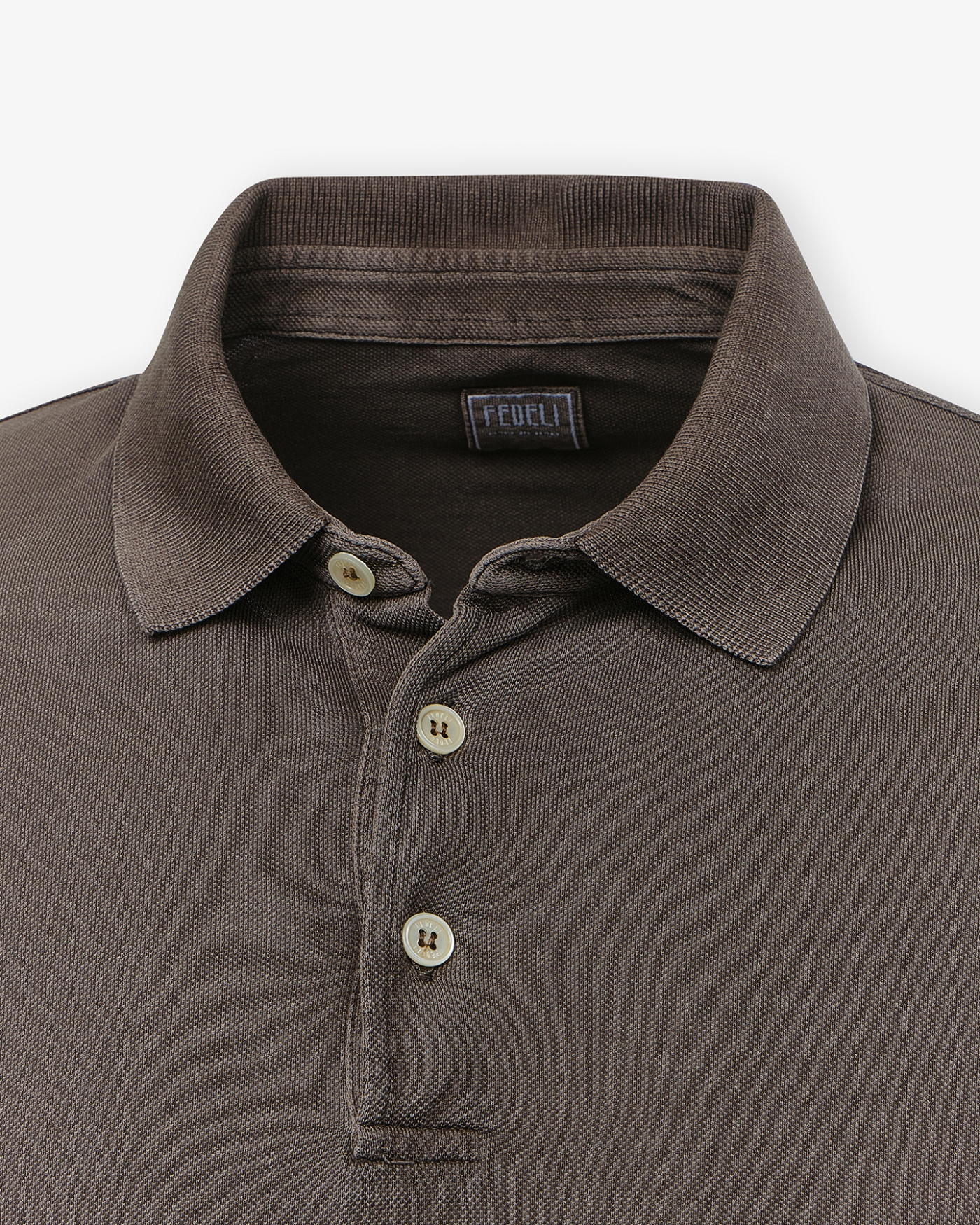 Fedeli - Polo WIND MM - Short sleeve light pique - Brown
