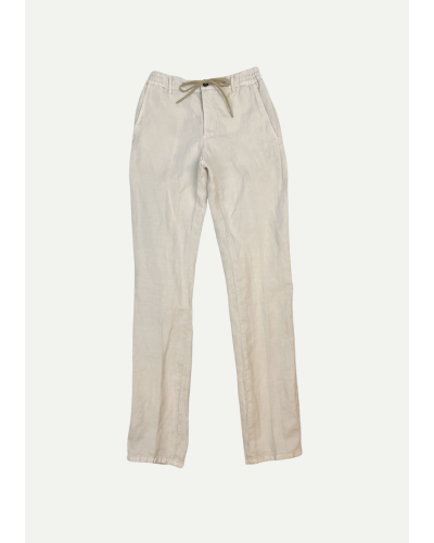 Berwich - Trouser drawstring slim fit linen - Sand