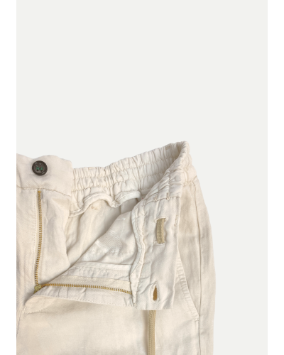 Berwich - Trouser drawstring slim fit linen - Sand