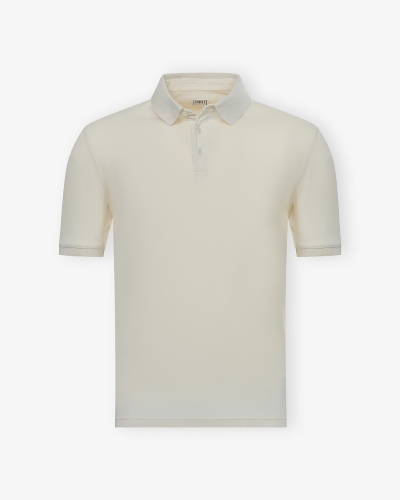 Fedeli - Polo light pique - Wind MM - short sleeve - Offwhite