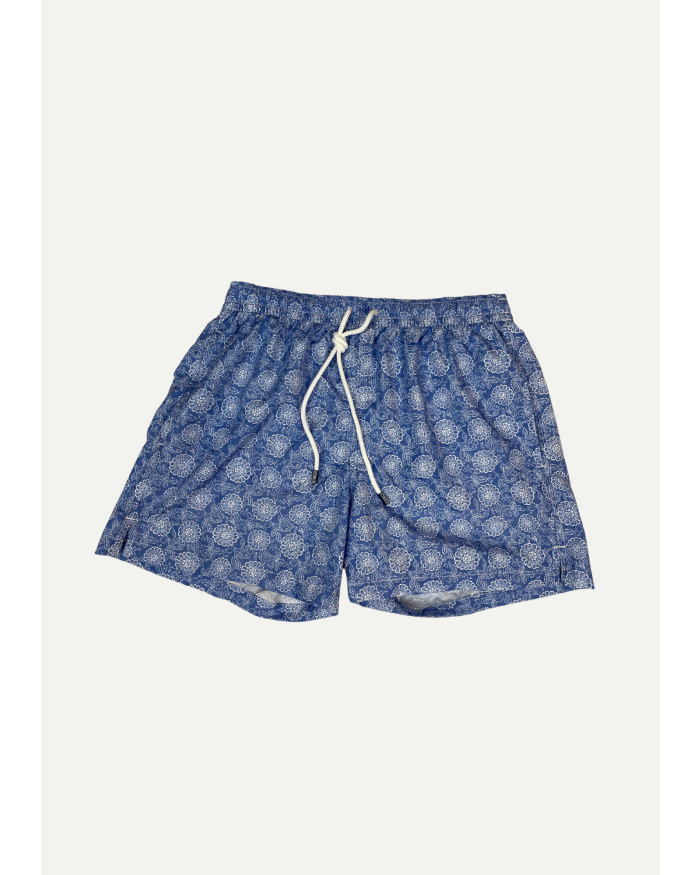 FEDELI Fedeli - Swimtrunk Madeira Airstop - Royal blue flower