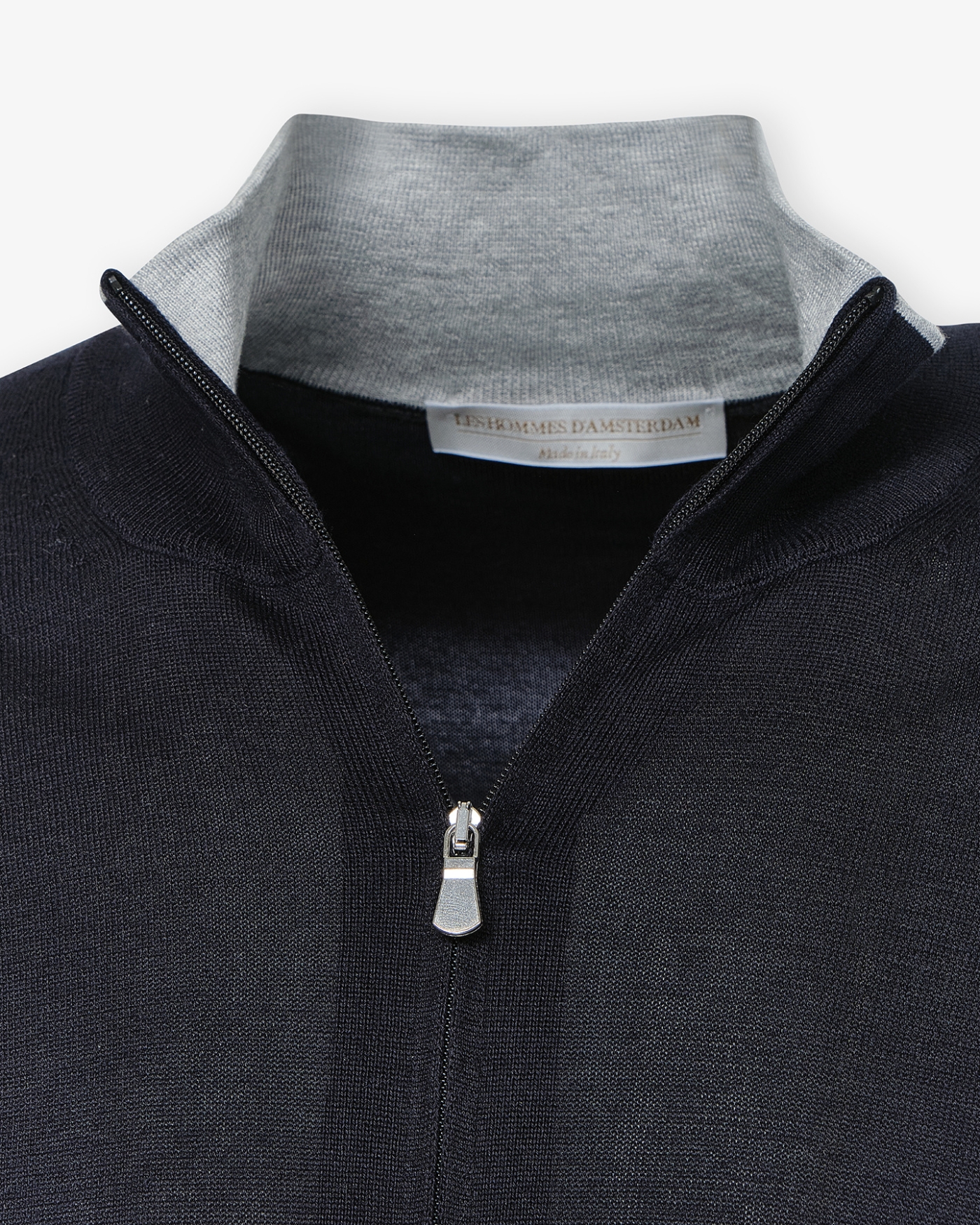 LHDA - Vest full zip silk and cotton - Navy