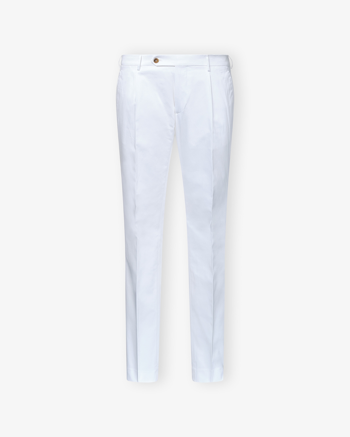 Berwich - Slim fit trouser cotton stretch one pleat - White