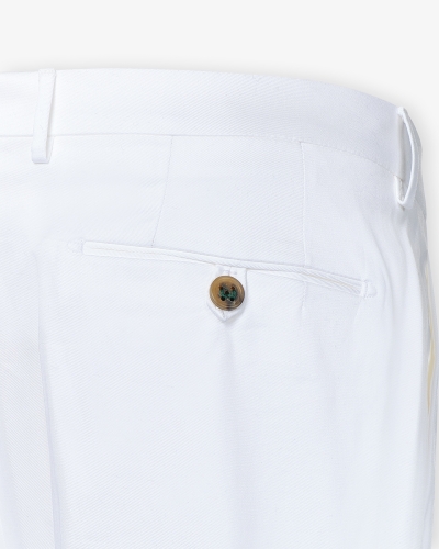 Berwich - Slim fit trouser cotton stretch one pleat - White