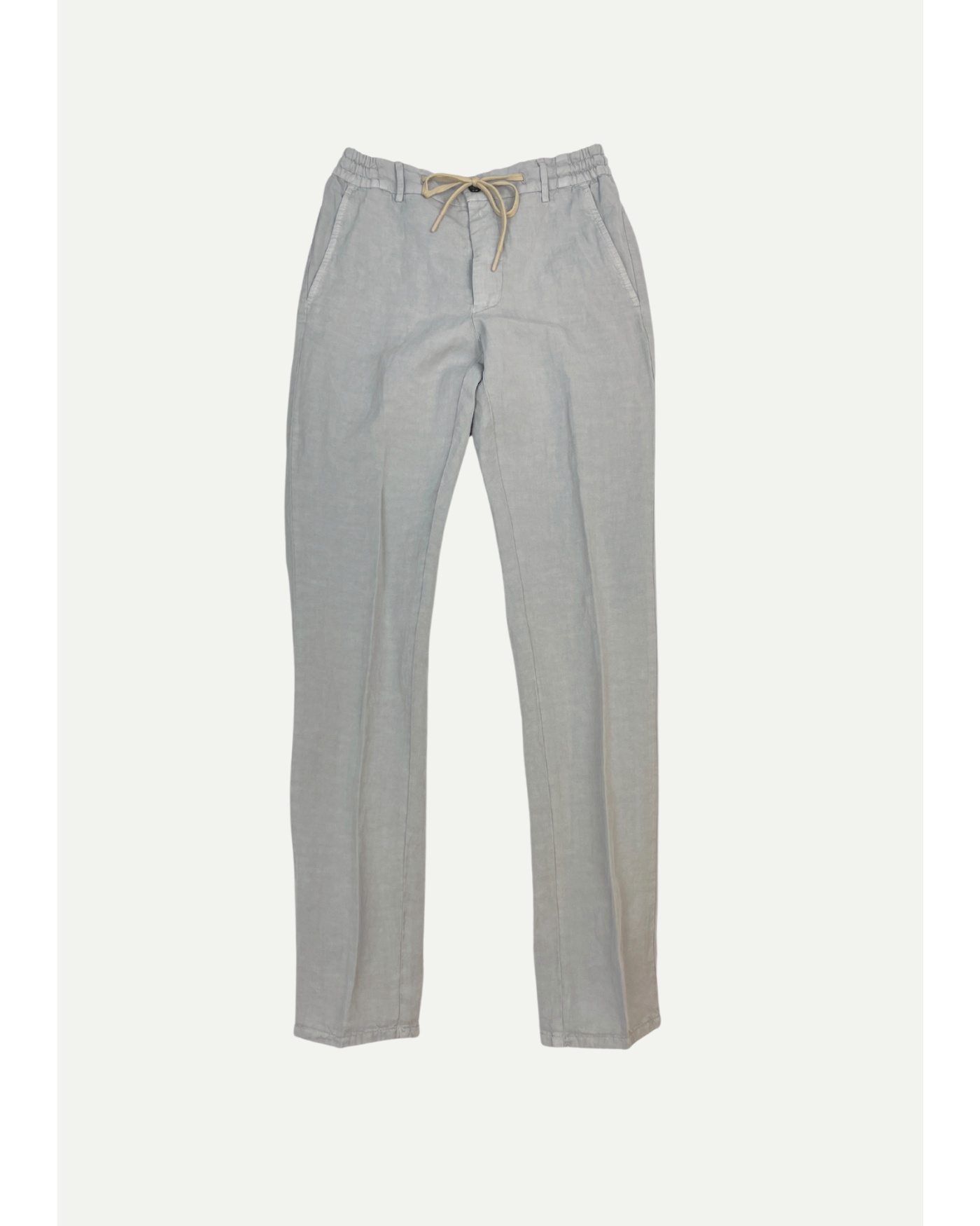 Berwich - Trouser drawstring slim fit linen - Light grey