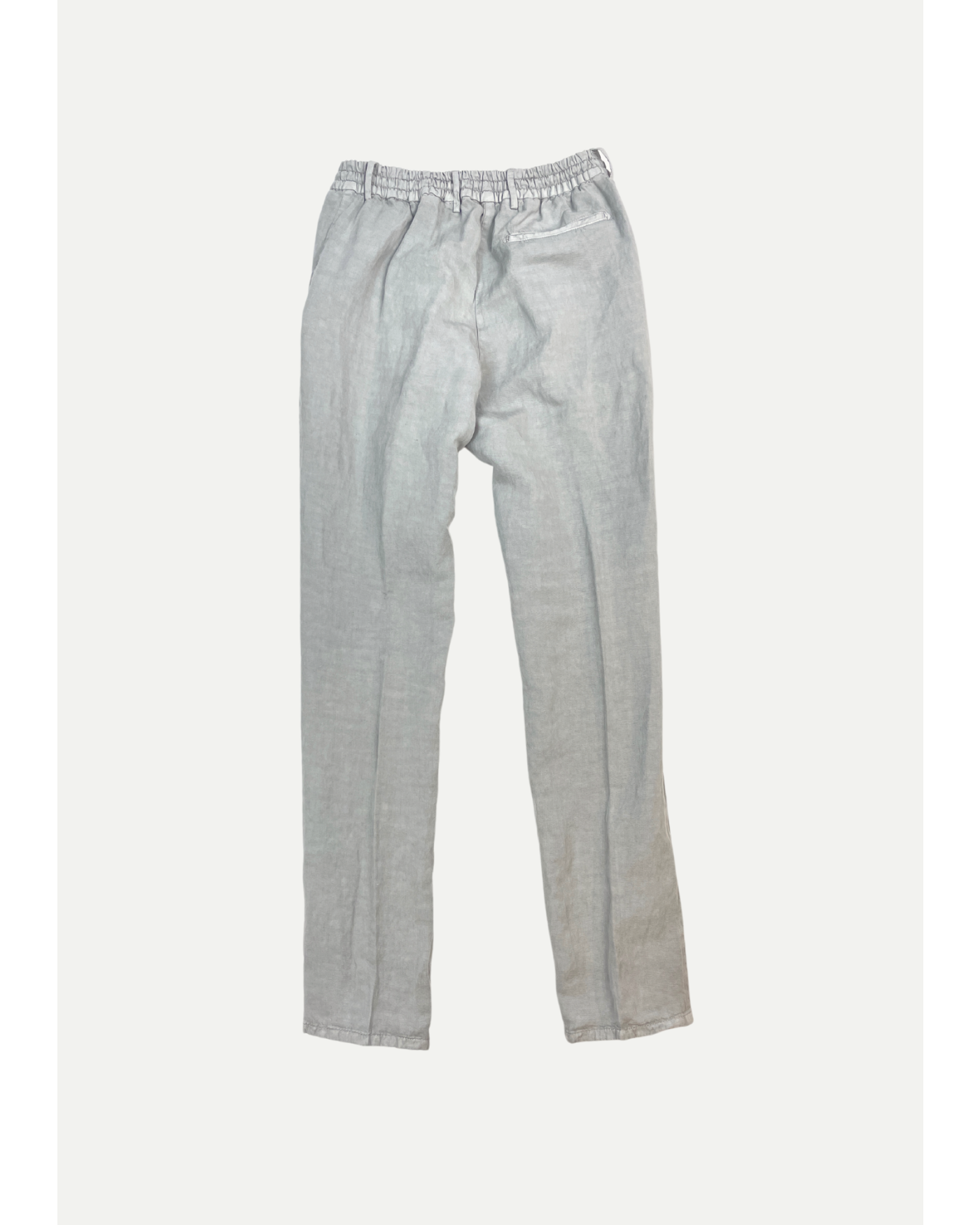 Berwich - Trouser drawstring slim fit linen - Light grey