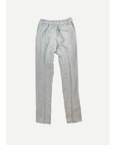 Berwich - Trouser drawstring slim fit linen - Light grey
