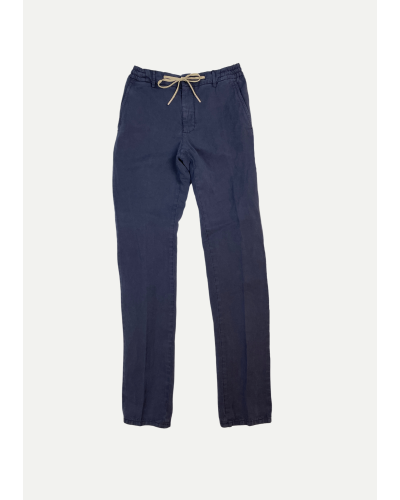 Berwich - Trouser drawstring linen - Navy