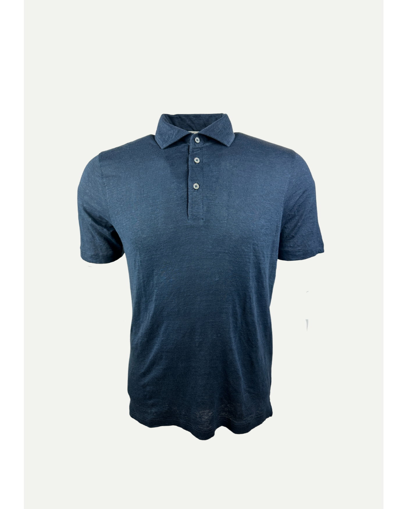 Les Hommes d'Amsterdam - Polo one piece collar linen - Navy